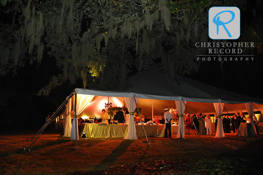 The tent outside the Yeamans Hall Club