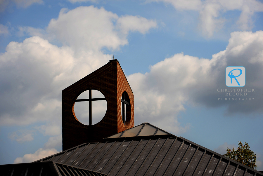 A beautiful fall sky at Saint Gherese Catholic Church in Mooresville