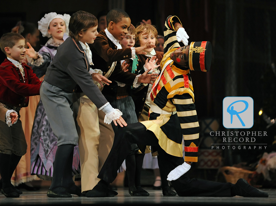 Children get an up-close look at the toy soldier