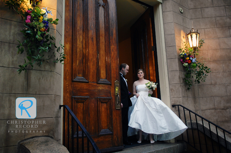 Following their beautiful wedding at First Presbyterian Church, Sarah and Brant get ready to head to Charlotte Country Club