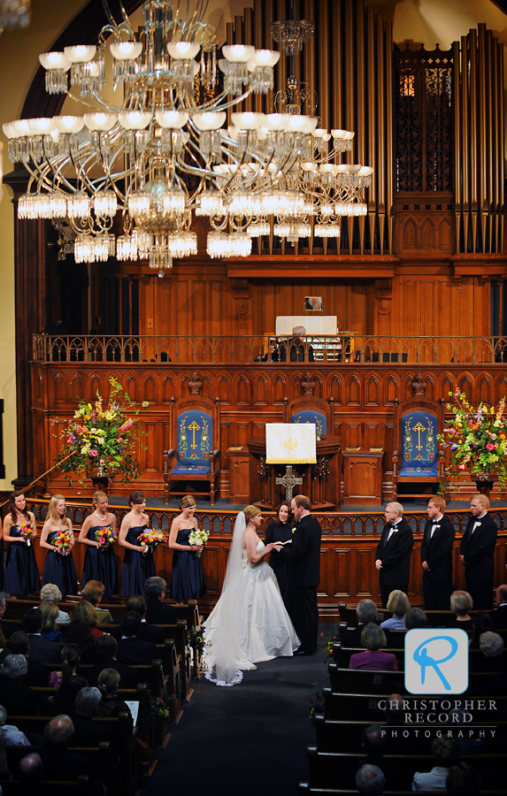 The Rev. Kathleen Crowe officiates the service at First Presbyterian Church in Charlotte