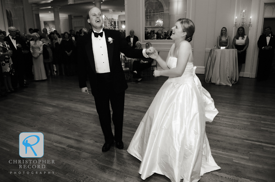 Sarah and Brant had fun with their first dance