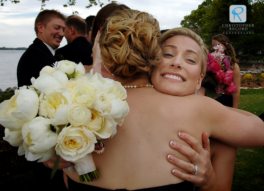 Hugs all around after the ceremony