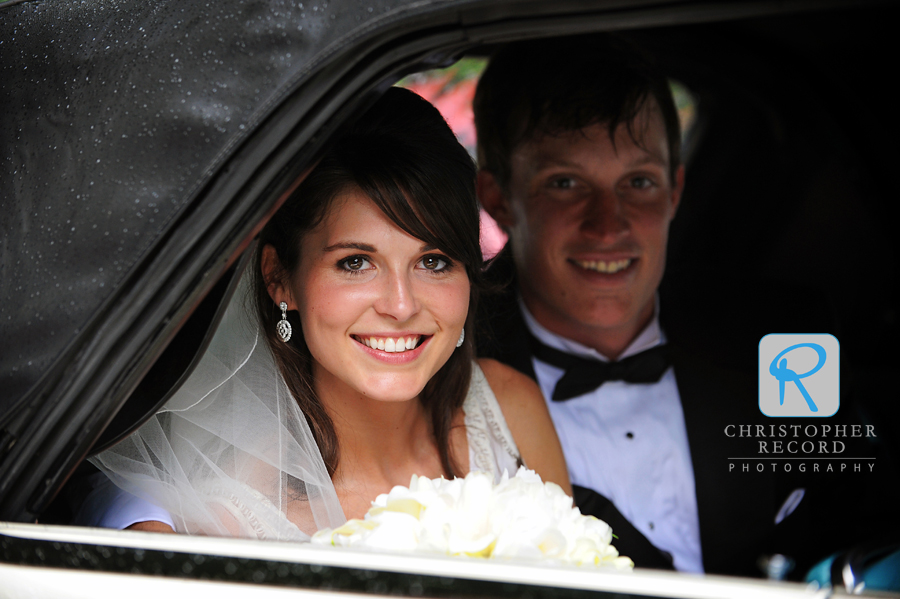 Kelsey and Connor leave First Christian Church in style