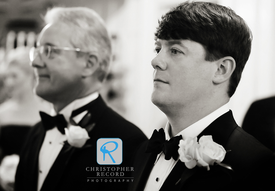 Taylor and his dad get ready to walk down the aisle