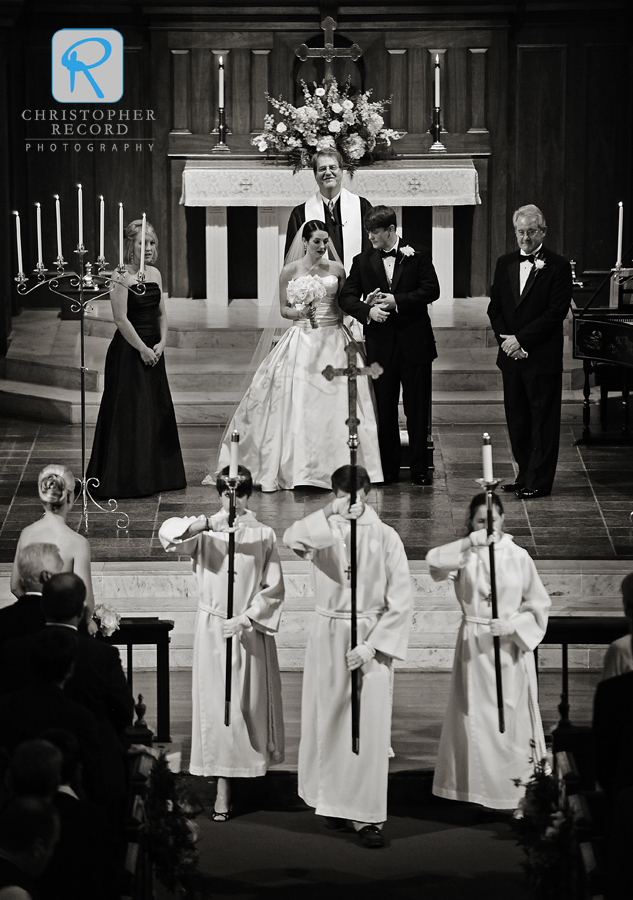 The processional after the ceremony