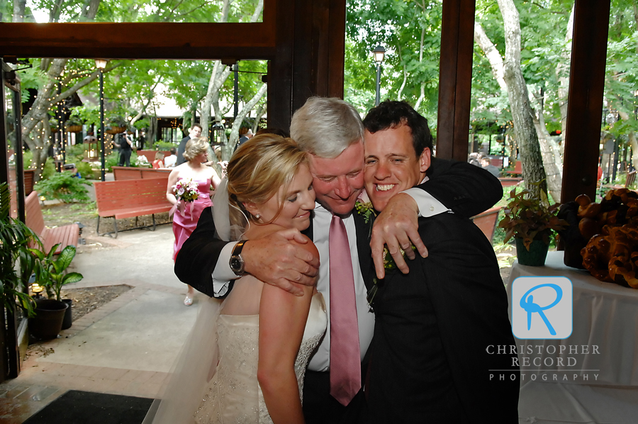 Barry gives a big bear hug following the ceremony