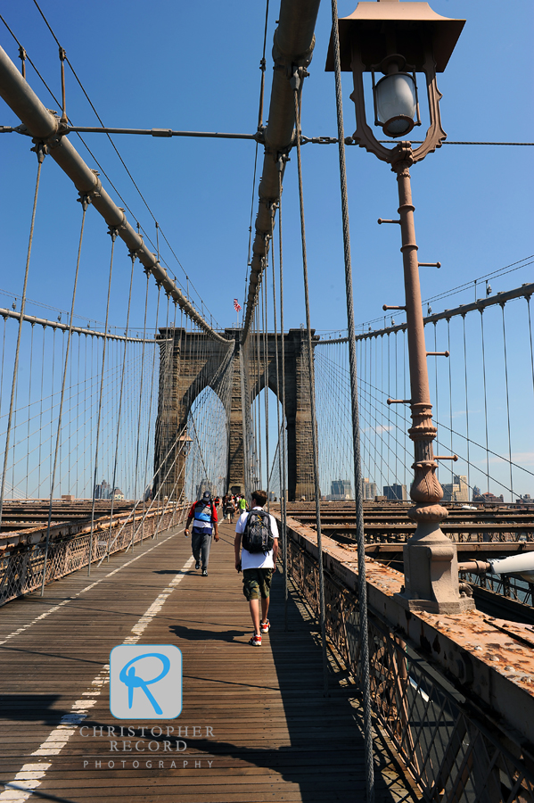 Walking on the Brooklyn Bridge