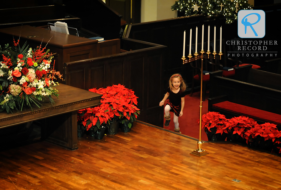 Little Emma is excited about seeing the festive church