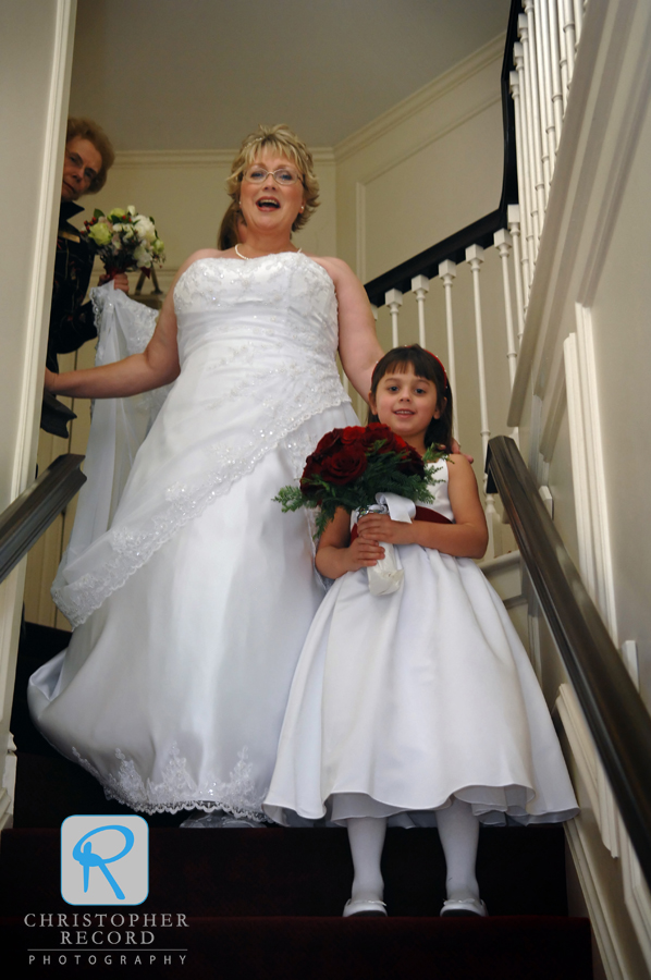 Barbara and Jenna wait to make their entrances