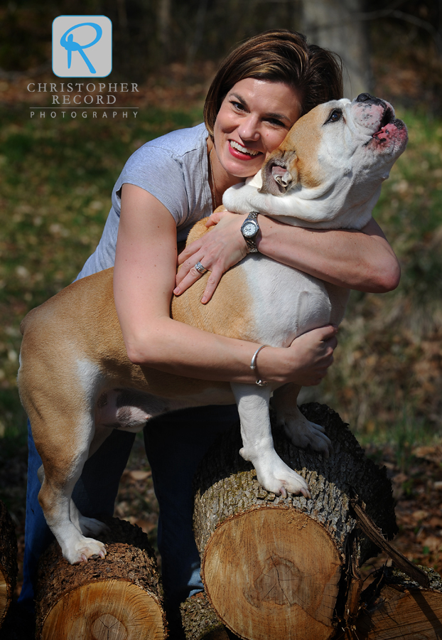 Kelley gives Lucas a big hug