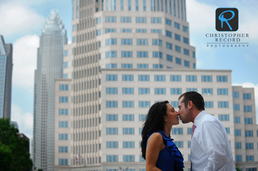 The Charlotte skyline provides the backdrop for Tara and Ryan