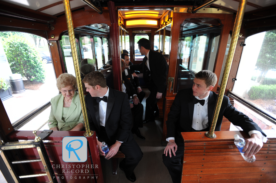 Trolley ride to Belk Chapel