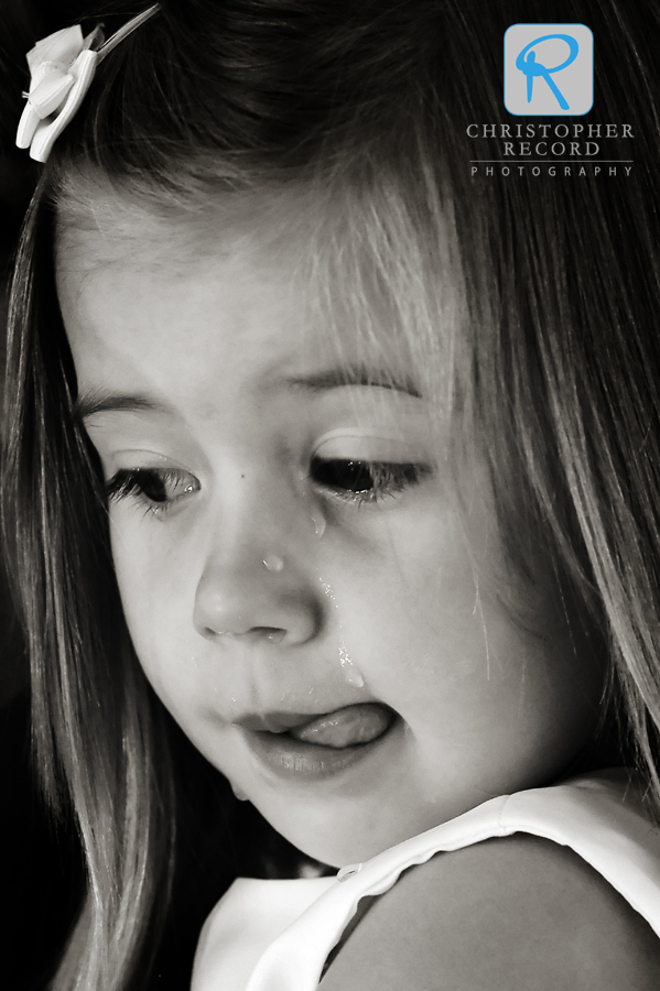 Flower girl Bella had some pre-game jitters, but rallied and did a great job