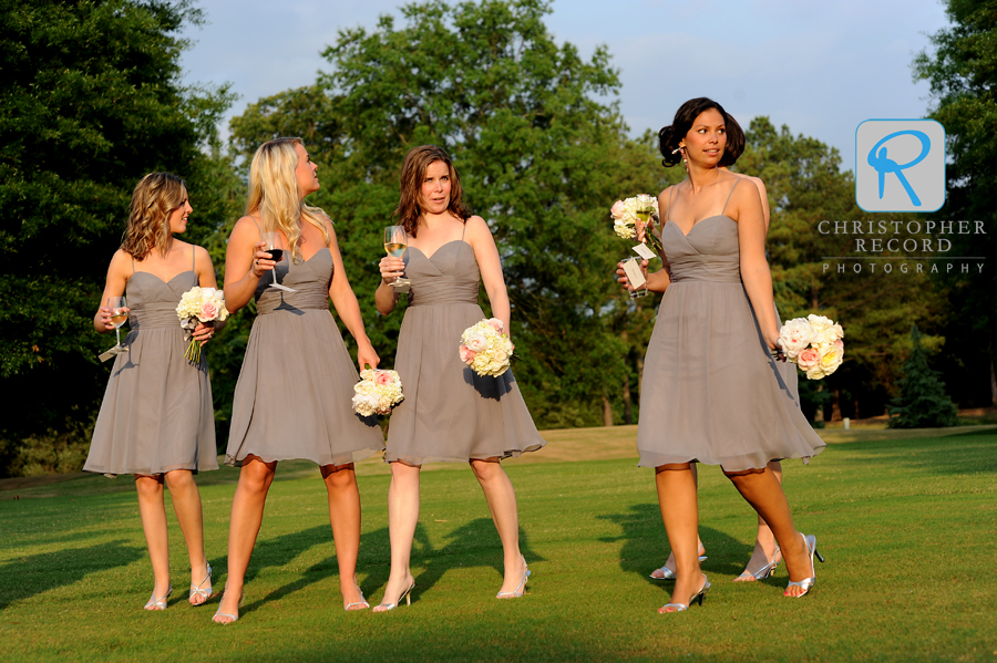 Bridesmaids in some beautiful early evening light