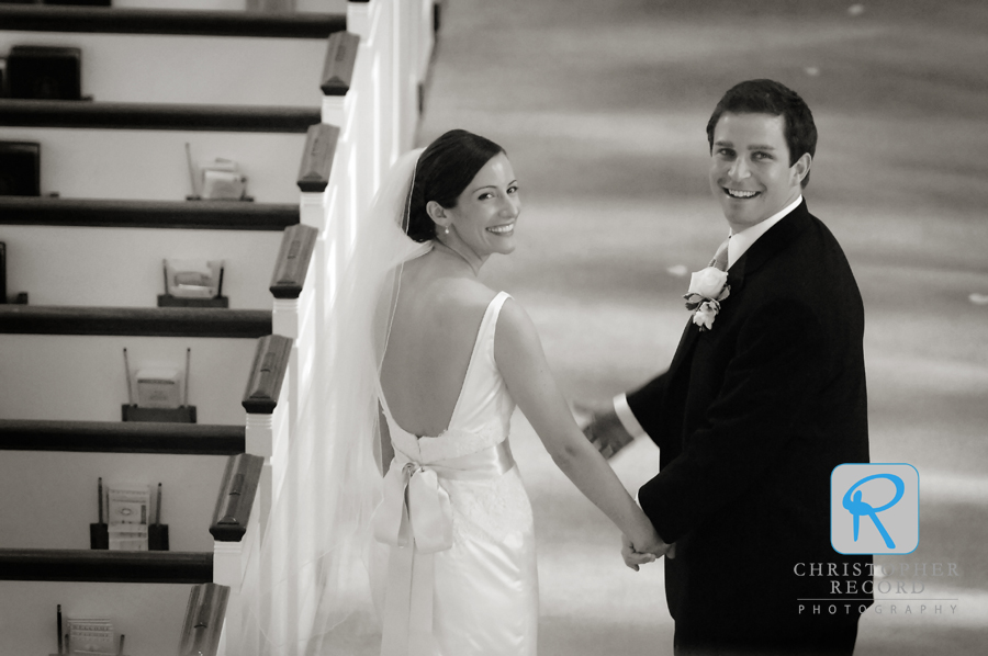 Todd captured the pair looking back at the wedding party as we moved to take pictures