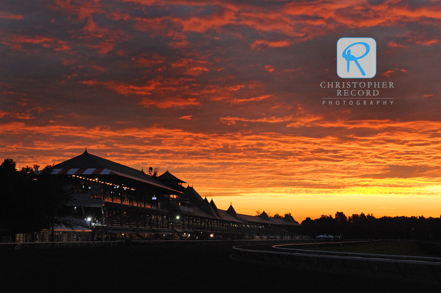 Sunrise on opening day at the Saratoga Race Course