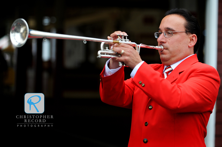 Saratoga bugler Sam Grossman prepares for opening day