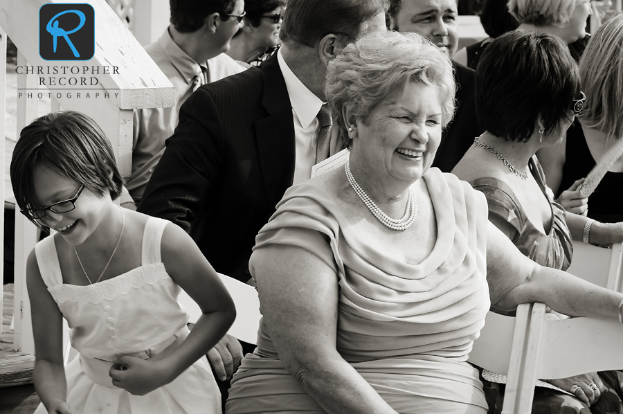 Everyone got a good chuckle out of the ring bearer antics