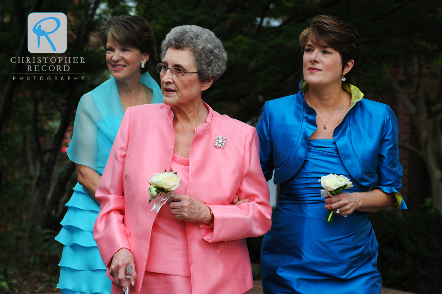 Ryan's grandmother and mother get ready to enter the church with Brantley's mother