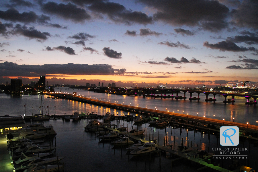 The beautiful Biscayne Bay on the morning of the wedding