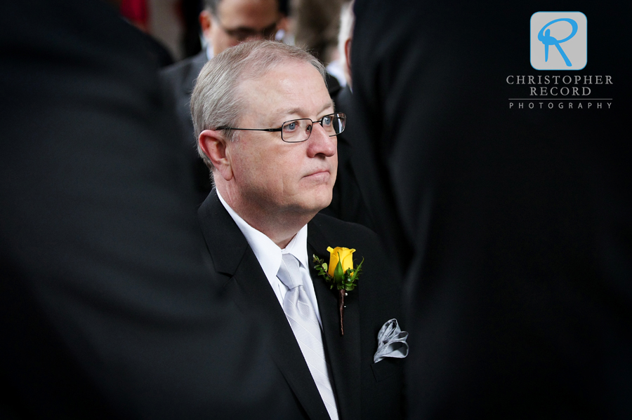 Jim's father watches the ceremony in another nice image from Adam