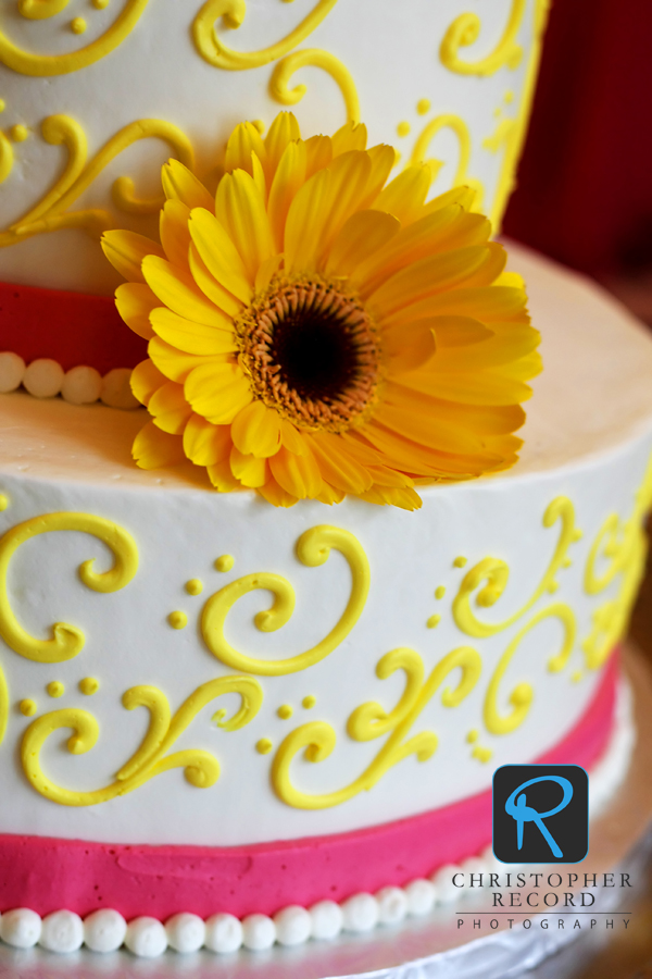 Beautiful spring colors in Adam's detail of the cake from Decadent Designs