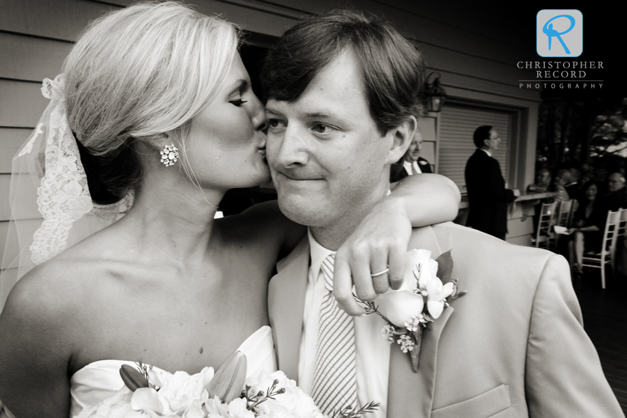 Ellen and Scott seconds after their ceremony at the Lakehouse at the Blowing Rock Country Club