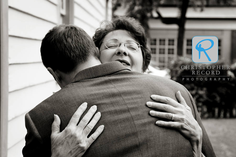 A hug from his mother