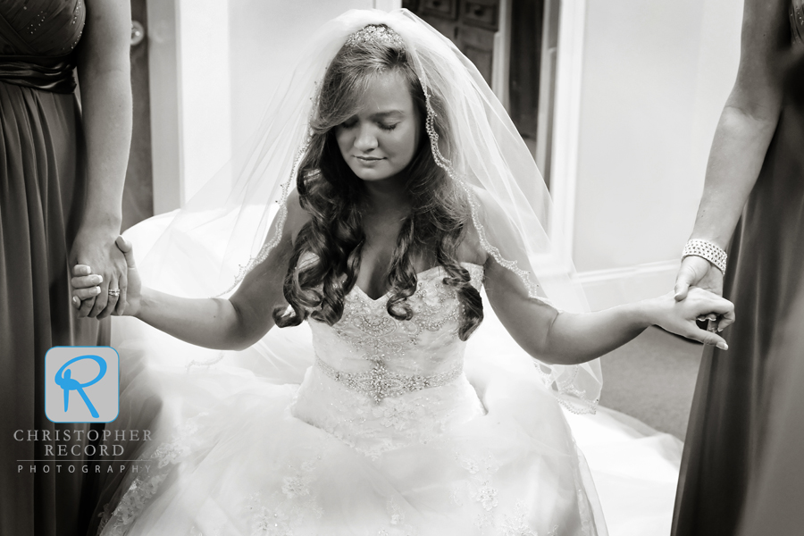 Praying before the ceremony