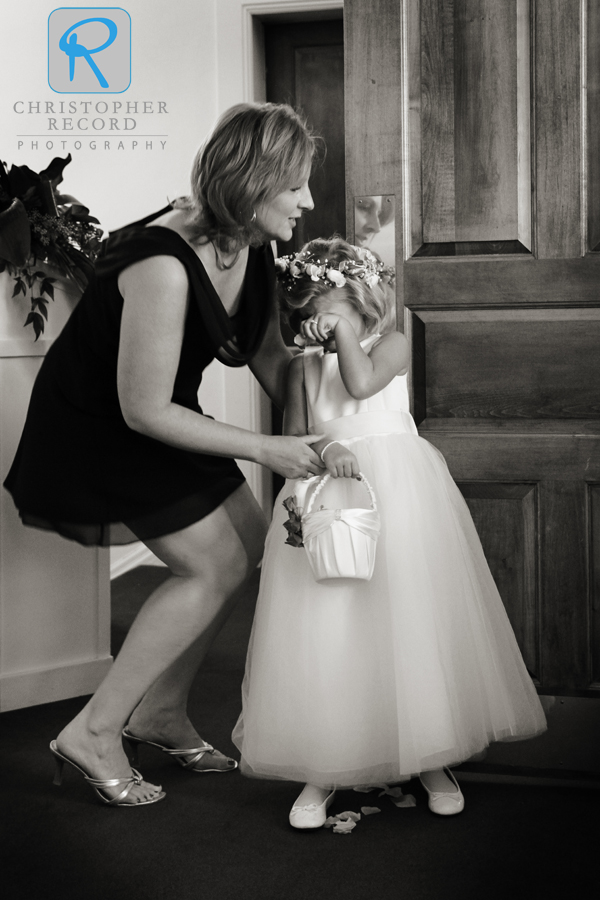 The flower girl had changed her mind at the last minute