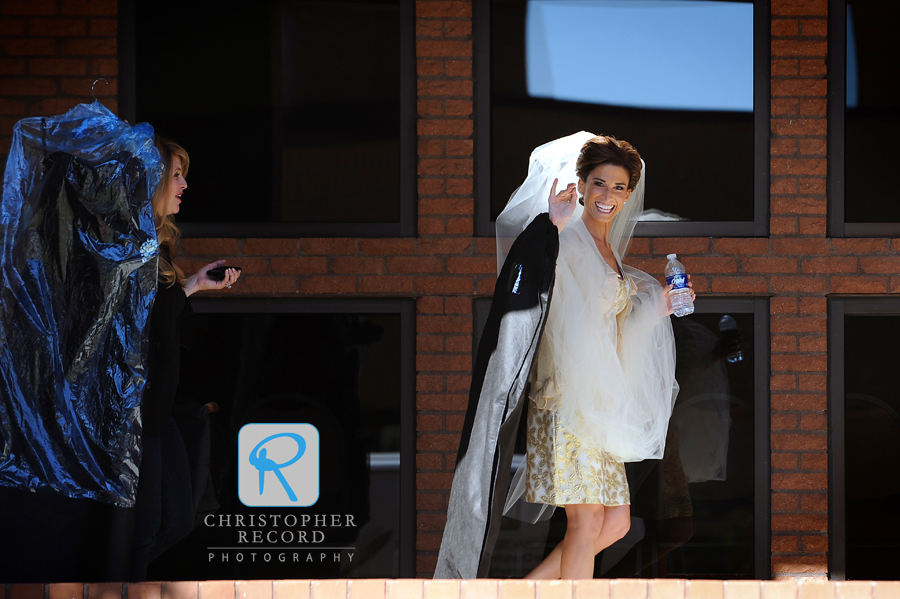 The bride arrives at Saint Gabriel Catholic Church