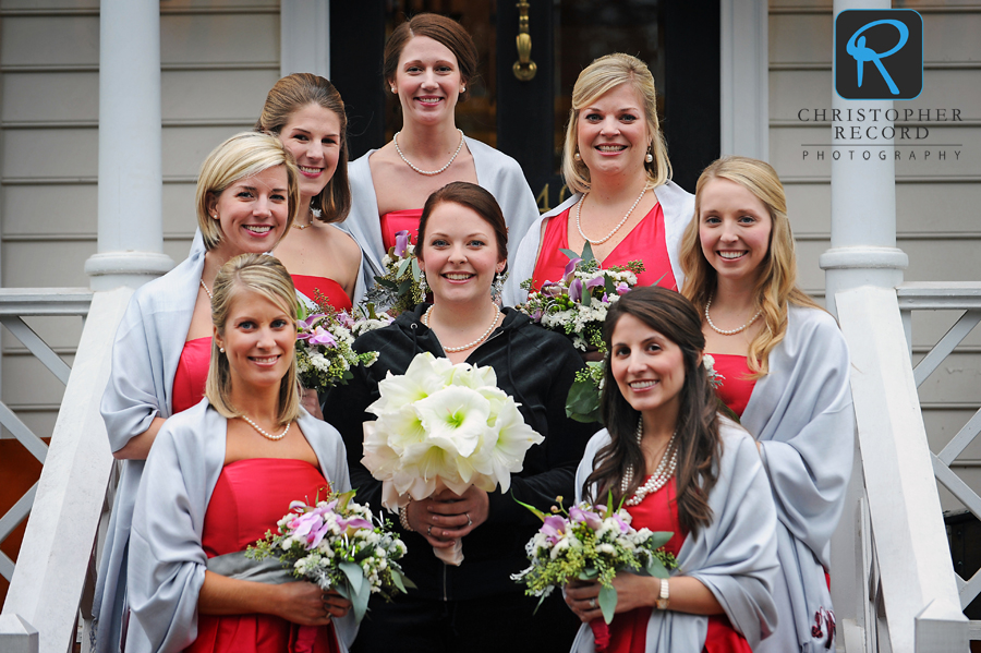 Quick group shot at home before Emily got dressed at the church