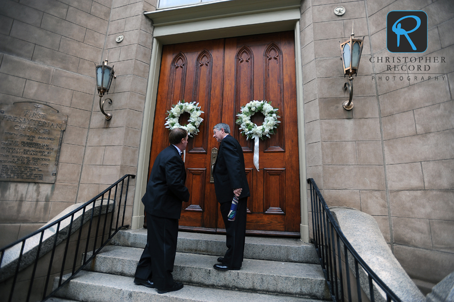 Patrick and his father arrive at First Presbyterian