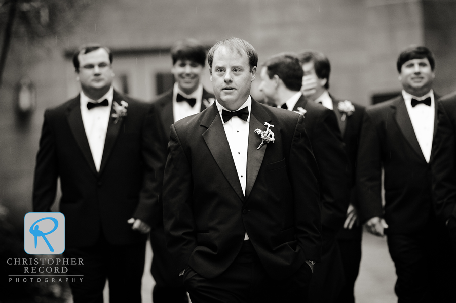 The groom heads out for a few pictures