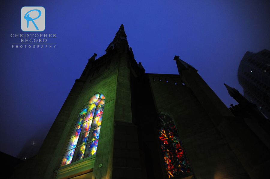 A misty night at First Presbyterian