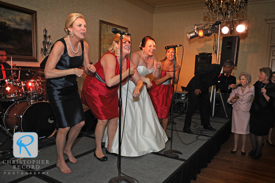 Emily took to the stage with her sisters and her mother as her grandmother added some backing vocals