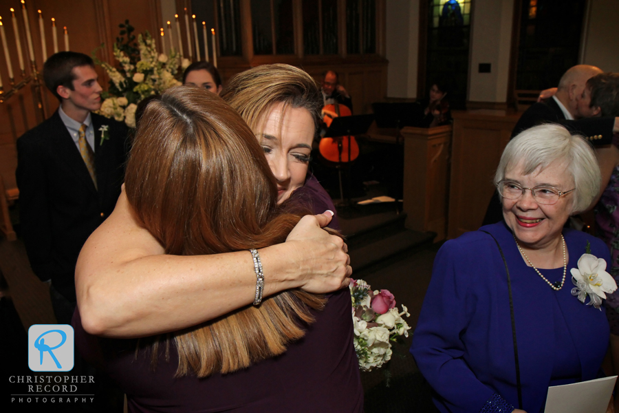 Gretchen celebrates with her sister and her mother