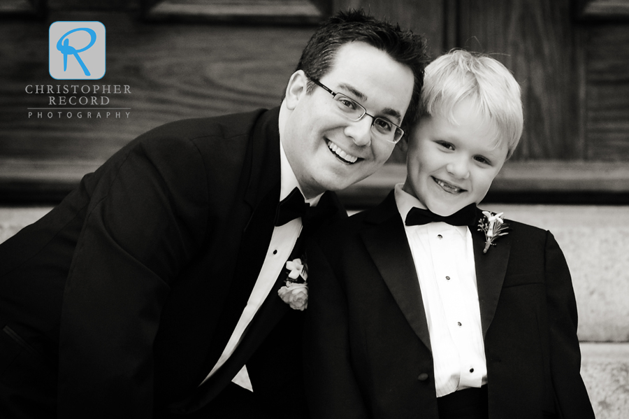 Michael with ring bearer Cameron, who is his nephew and God-son