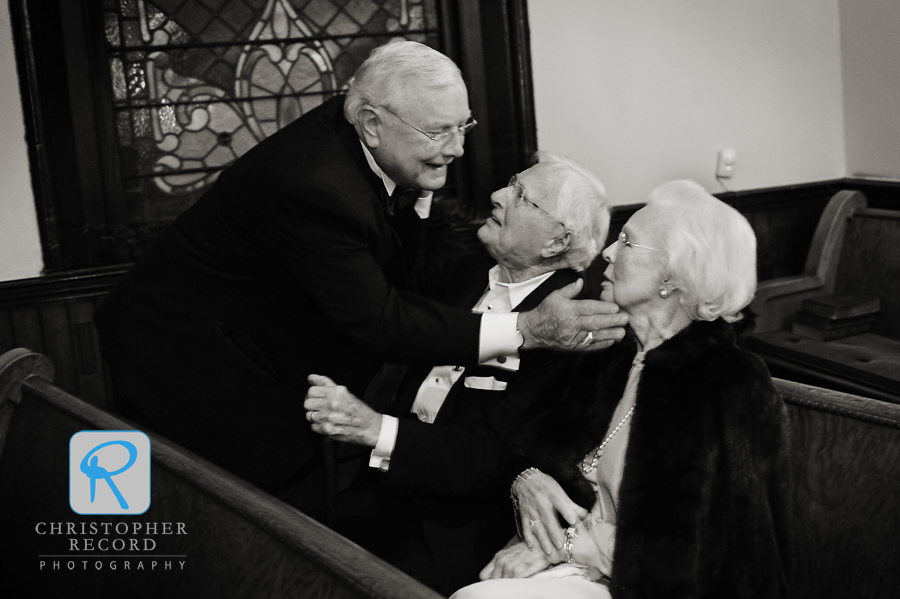 Laura captured Hunter's grandparents being greeted in the church