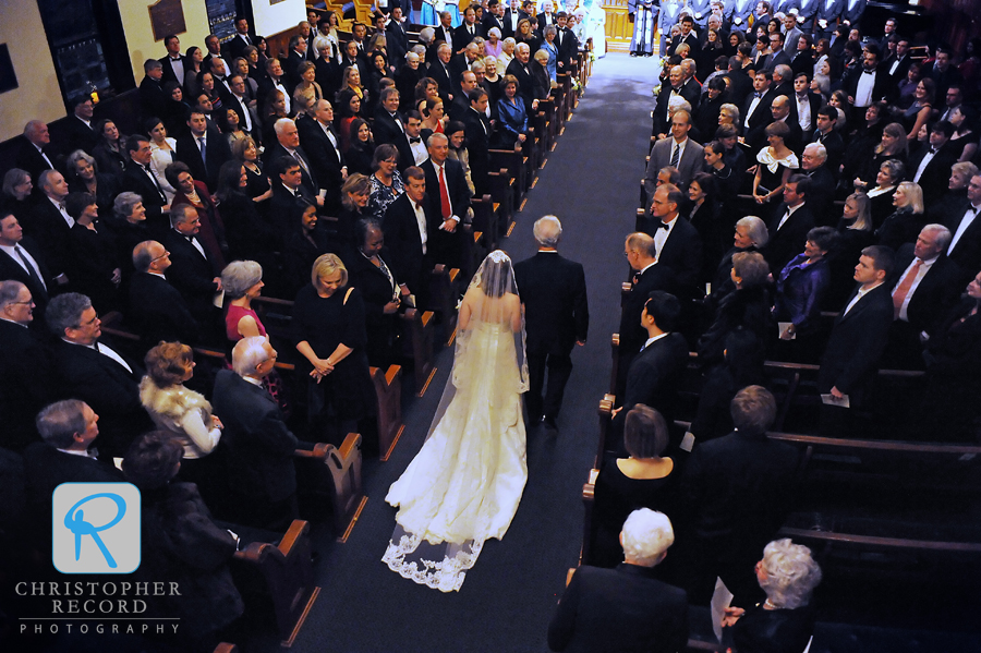 Entering the ceremony