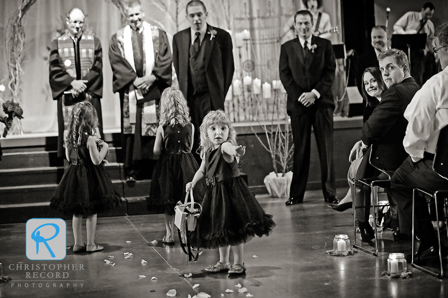 Flower girl gets a little stage fright