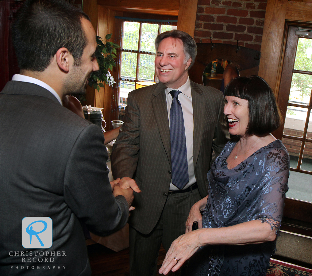 Michael greets North Carolina Dance Theatre's Jean-Pierre Bonnefoux and Patricia McBride