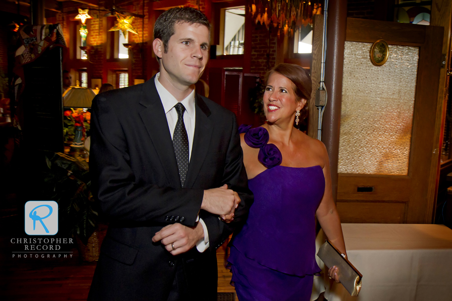 Son-in-law Chris escorts Mitzi