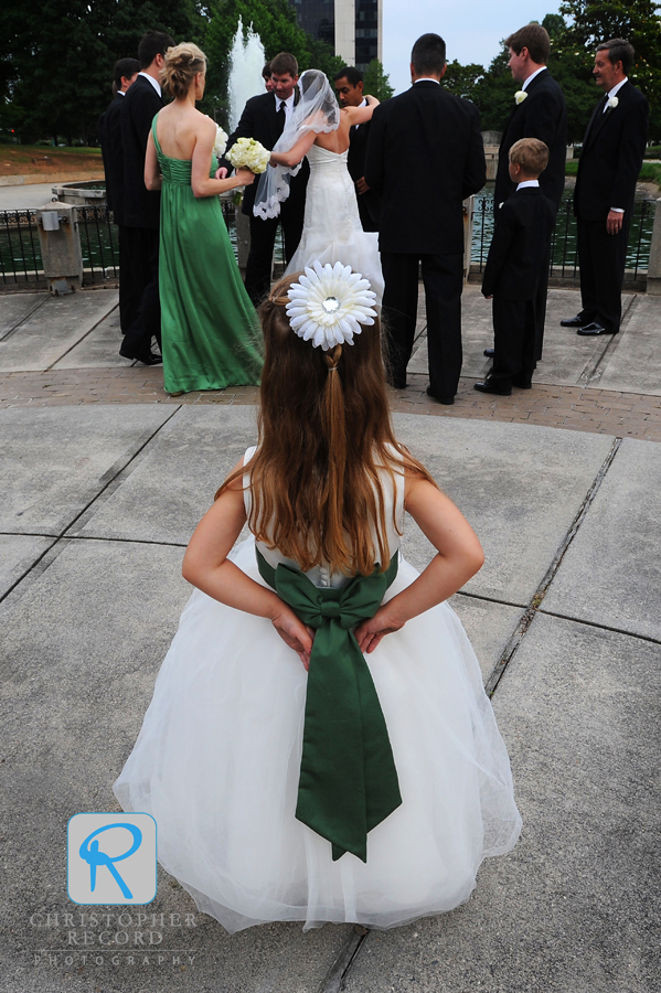 Fun shot of the flower girl from Laura