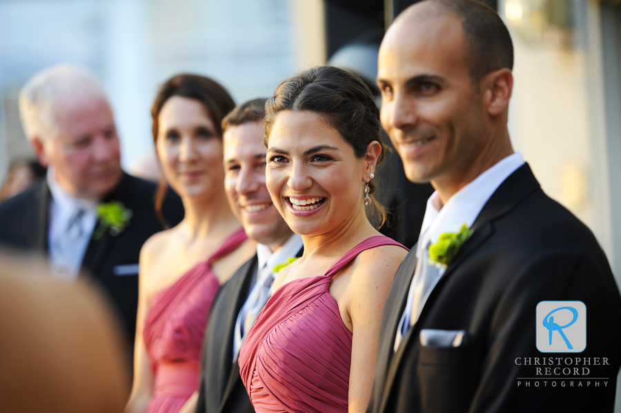 Watching the bride and groom enter