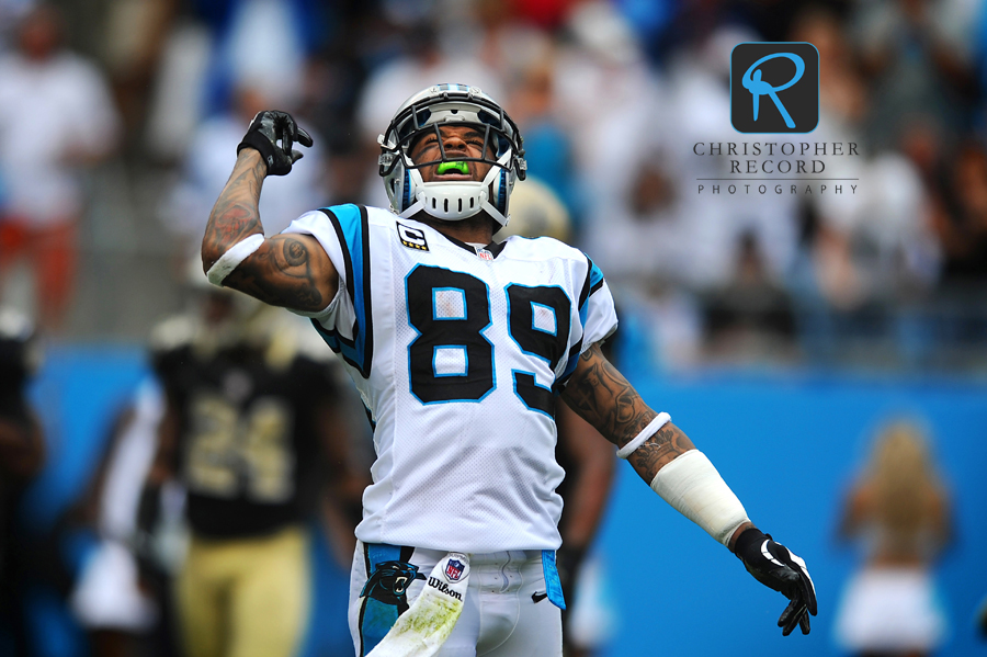 Panther receiver Steve Smith (89) celebrates after a long reception