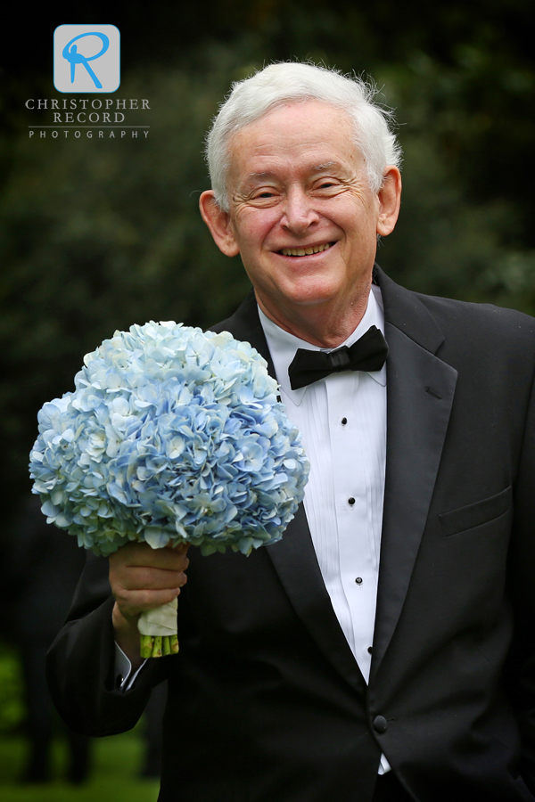 Margaret's father, Barney, gave an assist with the flowers