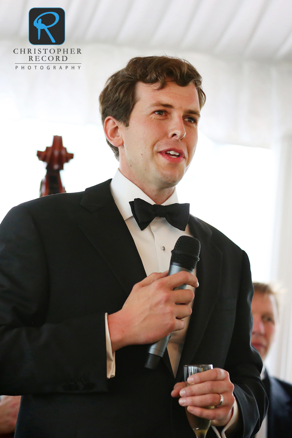 Eric toasts his bride