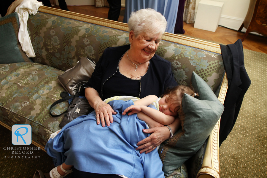 Eric's grandmother holds his niece